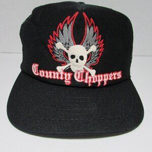 Vintage County Choppers Trucker Hat Mesh SnapBack Black Made in the USA NWOT